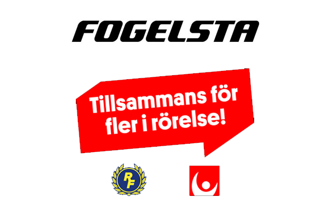 Logotyper för Fogelsta och Tillsammans för fler i rörelse