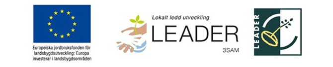 Logotyper för Europeiska lantbruksfonden och Leader 3sam